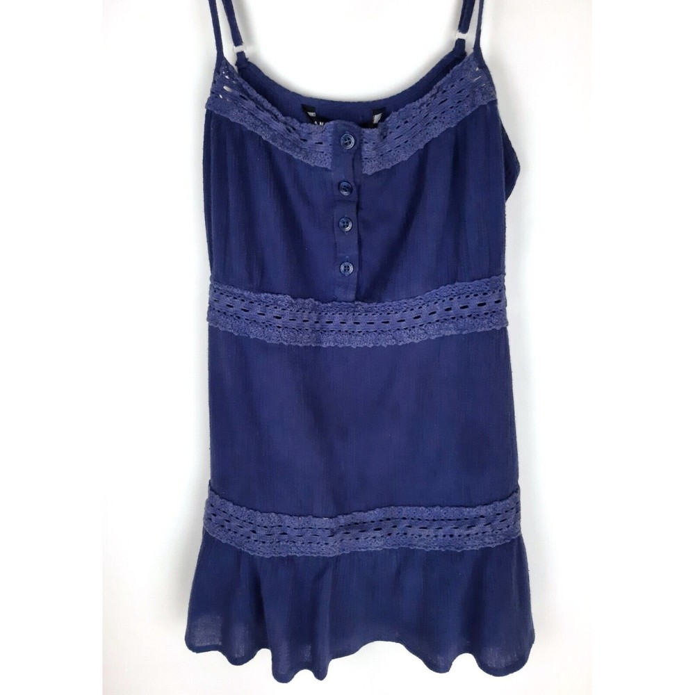 Antilia Femme Navy Blue Camisole Top 104954 Spaghetti Straps Womens Size Small